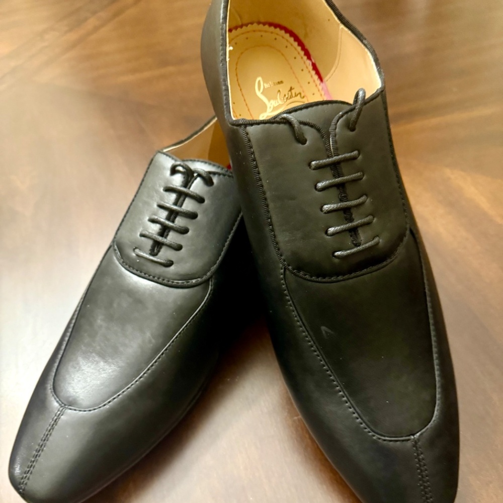 NEW/AUTHENTIC - Christian Louboutin Luxury Men’s Black Leather Dress Shoes - Picture 7 of 17